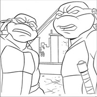 Раскраски с Черепашками-ниндзя (Teenage Mutant Ninja Turtles, TMNT) - вдвоём