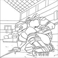 Раскраски с Черепашками-ниндзя (Teenage Mutant Ninja Turtles, TMNT) - на роликах